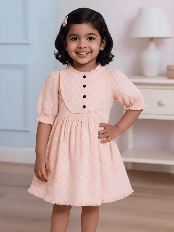 Soft Pink Polka Dot Dress