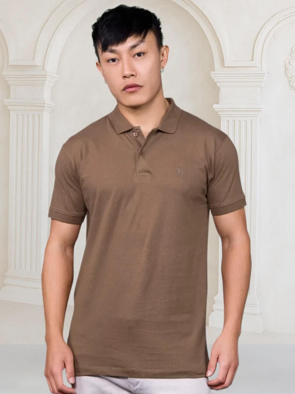 Plain Polo T-Shirt – Brown