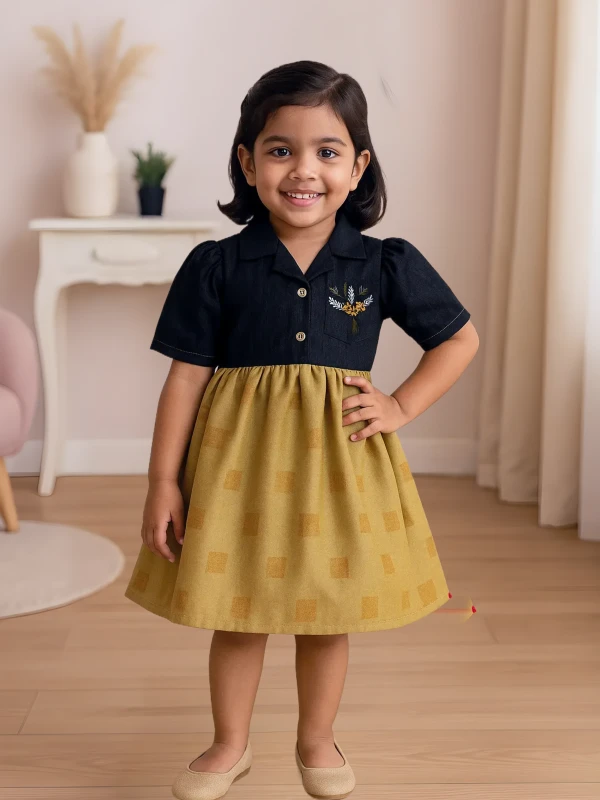 Floral Embroidery & Flared Skirt
