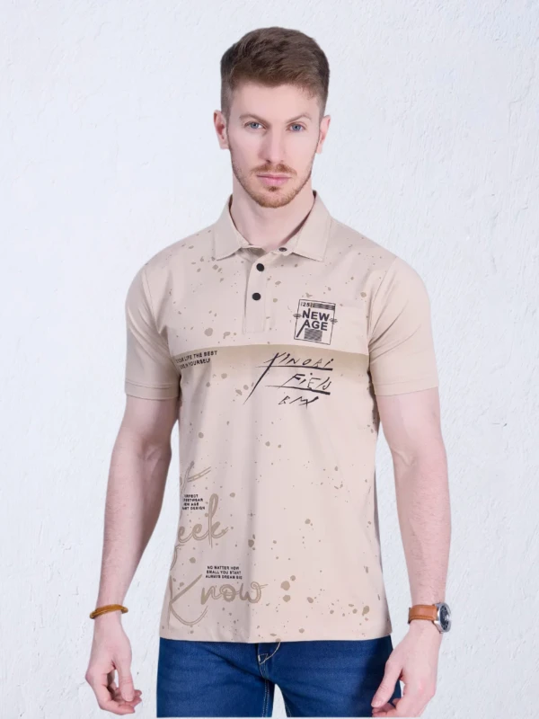 Beige Polo T-Shirt