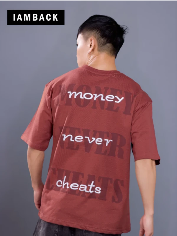 Oversized Graphic T-Shirt – "Money Never Cheats"