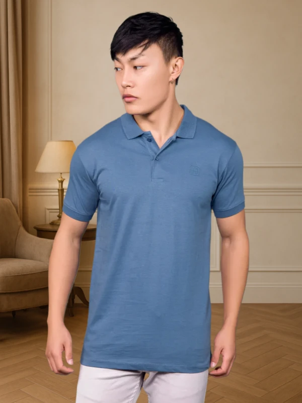 Plain Polo T-Shirt – Blue