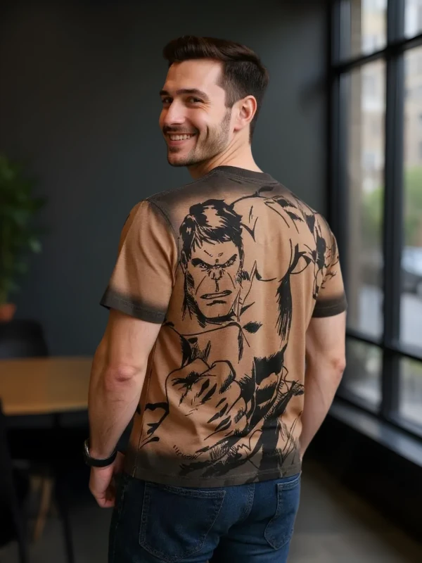 Graphic Back Print T-Shirt – Comic Style