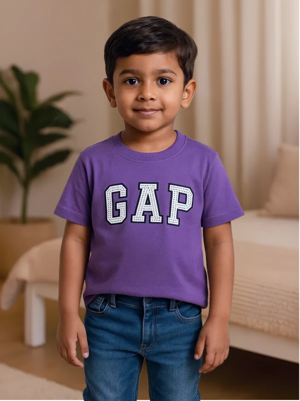 Classic Purple GAP Logo Tee for Boys