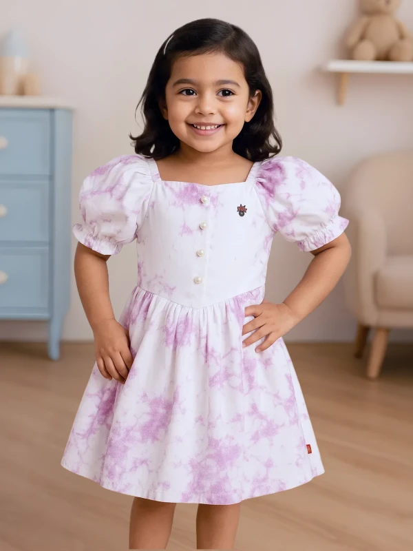 Puff Sleeves with Pearl Button