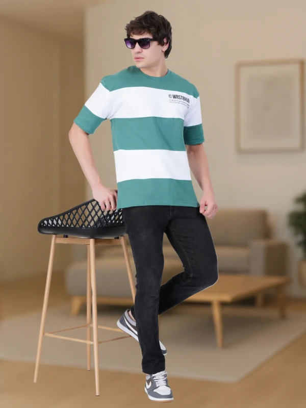 Teal and White with WRSTBHVR Print