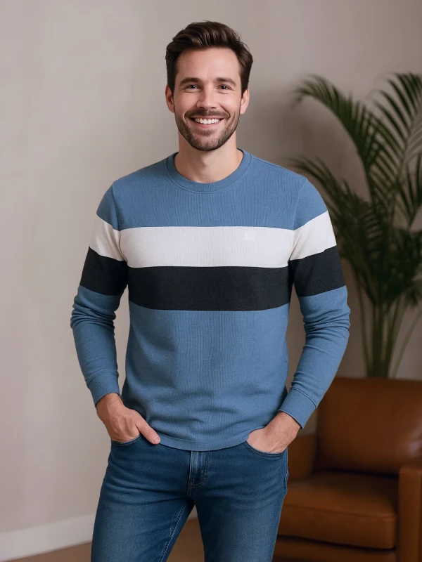 Slate Blue, Black & White Colorblock