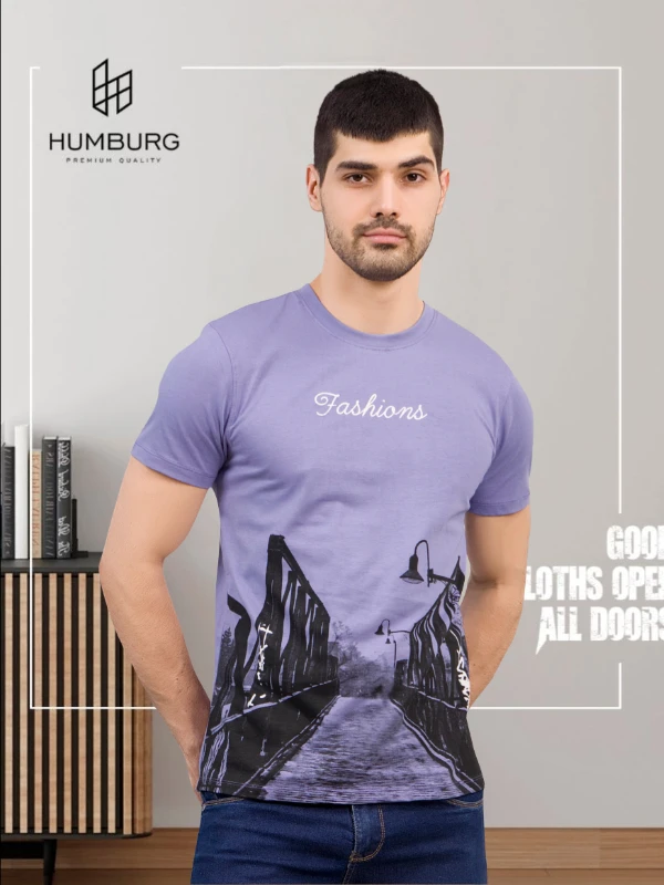 Lavender Graphic Printed T-Shirt – 100% Cotton