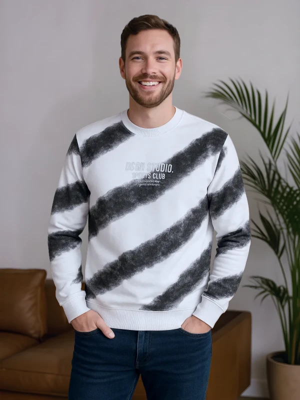 White & Black Tie-Dye Sweatshirt