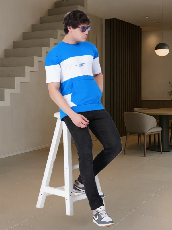 Streetwear Tee with Kangaroo Pouch