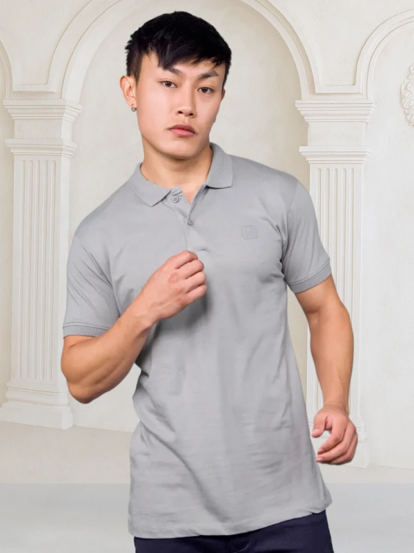 Plain Polo T-Shirt – Gray