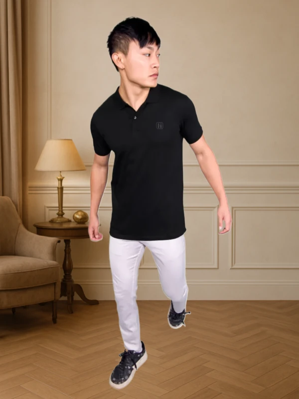Plain Polo T-Shirt – Black
